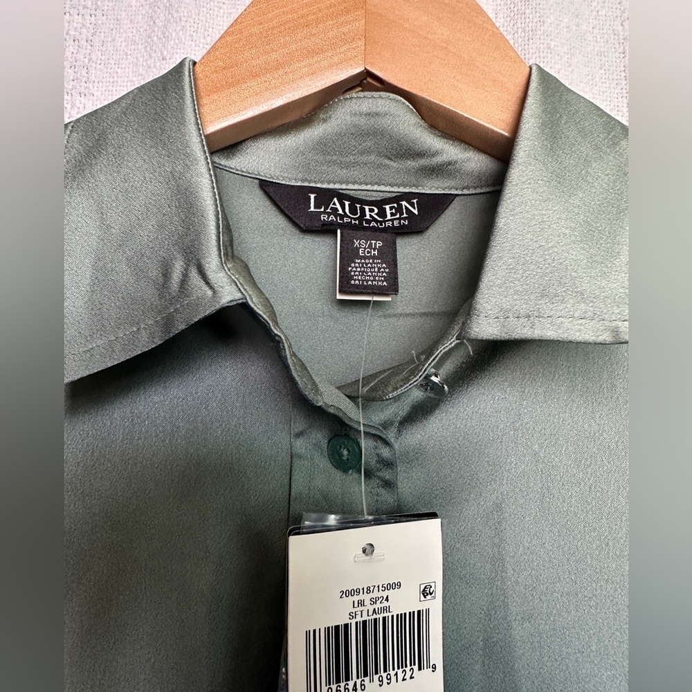 NWT Lauren Ralph Lauren Classic Fit Sage Button Up Blouse - Picture 5 of 9